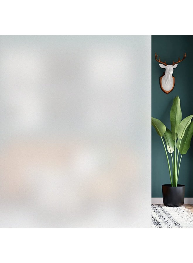 LODROC Frosted Window Privacy Film - Non Adhesive Static Cling glass Stickers Sun UV Blocking Heat Control Door Covering Decals for Home Living Room Bedroom Bathroom Kitchen Office (23.6 x 78.7 Inch) - Image 1